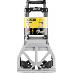 STAYER PROTruck, до 90кг, каркас из стали, платформа из алюминия, платформа 39х28см, колеса d13см, вес 4кг, складная хозяйственная тележка (38755-90)