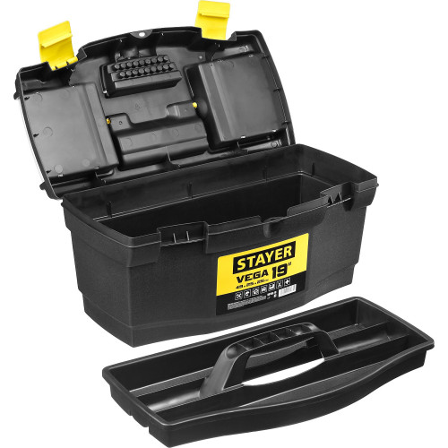 STAYER VEGA-19, 490 х 250 х 250 мм, (19″), пластиковый ящик для инструментов (38105-18)