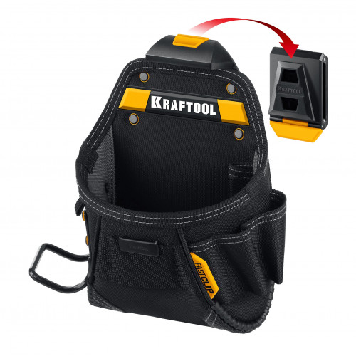 KRAFTOOL KP-6 с быстросъёмным креплением FastClip, 6 карманов и петель, 240 х 250 мм, поясная сумка (38775)