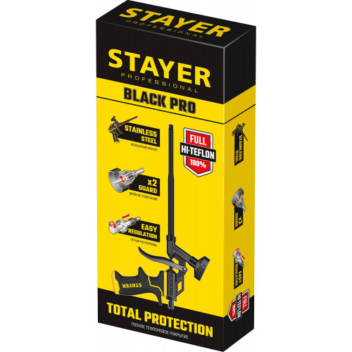 STAYER Black PRO, тефлоновый пистолет для монтажной пены, Professional (06862)