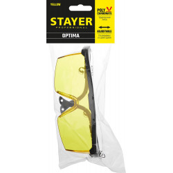 STAYER OPTIMA открытого типа, моностекло с дополнительной боковой защитой, защитные очки (2-110453)