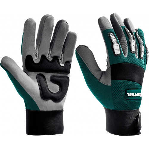 KRAFTOOL Extrem, XL (10), профессиональные комбинированные перчатки, антивибрационные, противоударные (11287-XL)