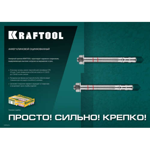 KRAFTOOL ETA Опция 7, М10 х 70, 50 шт, клиновой анкер (302184-10-070)