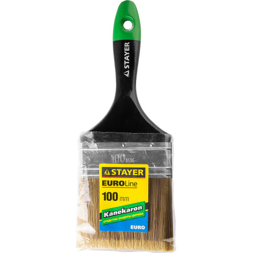 STAYER UNIVERSAL-ARTEX, 100 мм, 4″, искусственная щетина, деревянная ручка, для высокотекучих ЛКМ, плоская кисть (0106-100)