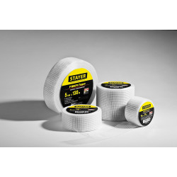 STAYER FIBER-Tape, 10 см х 20 м, 3 х 3 мм, самоклеящаяся серпянка, Professional (1246-10-20)