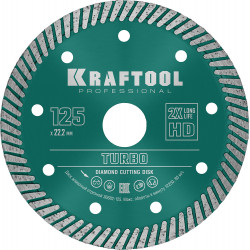 KRAFTOOL Turbo, 125 мм, (22.2 мм, 10 х 2.4 мм), сегментированный алмазный диск (36682-125)