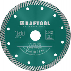 KRAFTOOL Turbo, 150 мм, (22.2 мм, 10 х 2.4 мм), сегментированный алмазный диск (36682-150)
