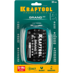 KRAFTOOL Grand-32, с магнитным адаптером 32 шт, набор бит (26083-H32)