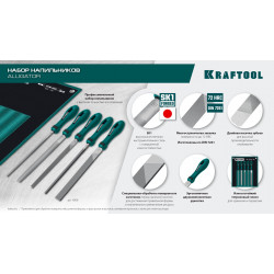 KRAFTOOL ALLIGATOR набор напильников, двухкомпонентная рукоятка, 200 мм