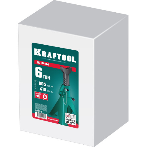 KRAFTOOL S-PIN, 6 т, 415 - 605 мм, усиленная страховочная подставка со штифтом (43465-6)