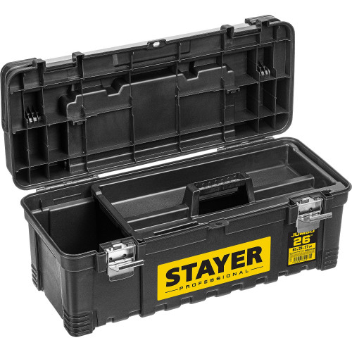 STAYER JUMBO-26, 650 x 280 x 270 мм, (26″), пластиковый ящик для инструментов, Professional (38003-26)