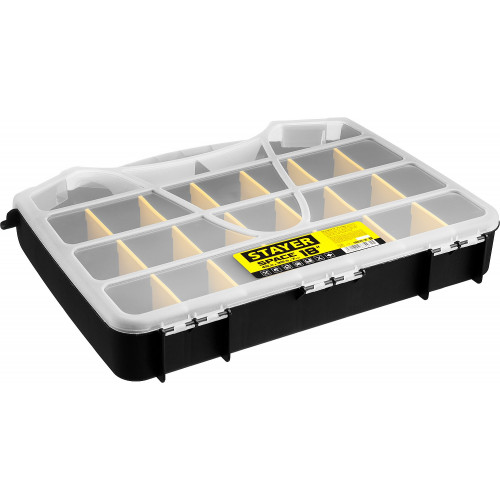 STAYER SPACE-18, 455 х 355 х 70 мм, (18″), пластиковый органайзер с 21 ячейкой (38038-18)