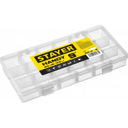 STAYER HANDY-9, 230 x 120 x 35 мм, (9″), пластиковый органайзер с 18 ячейками (38051-09)