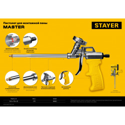 STAYER Master, металлический пистолет для монтажной пены (06863)
